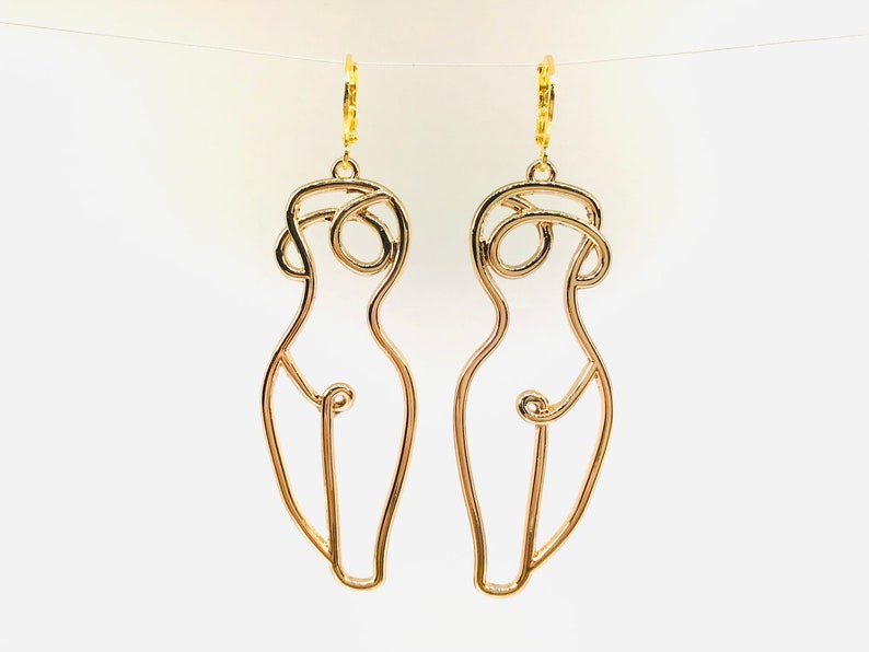 Nude Female Body Earrings