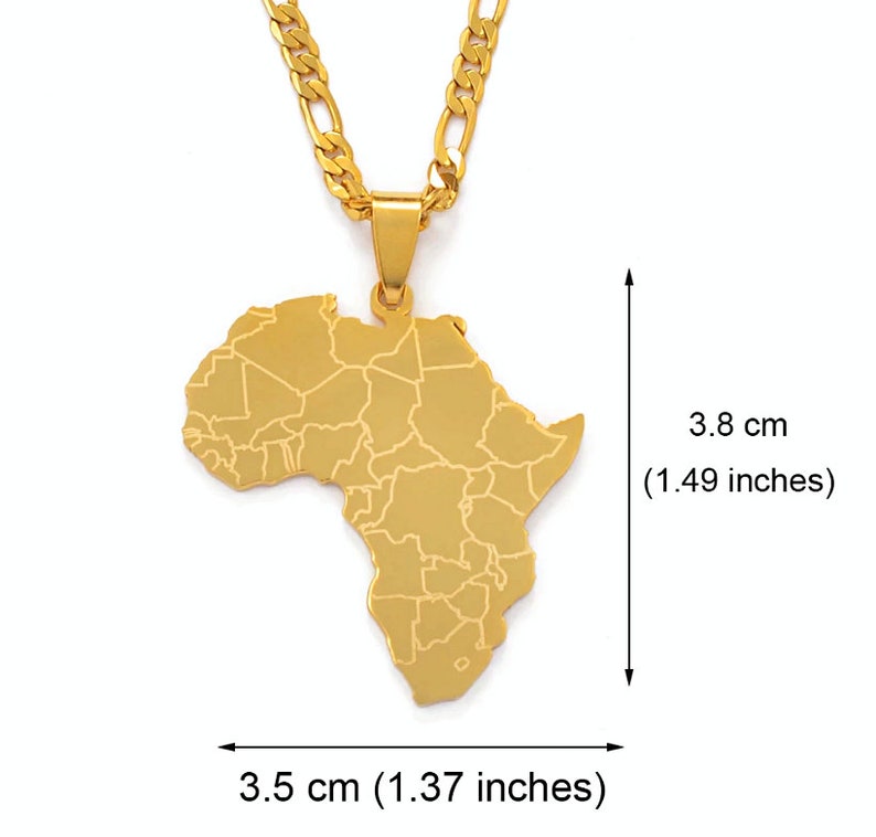 Africa map necklace