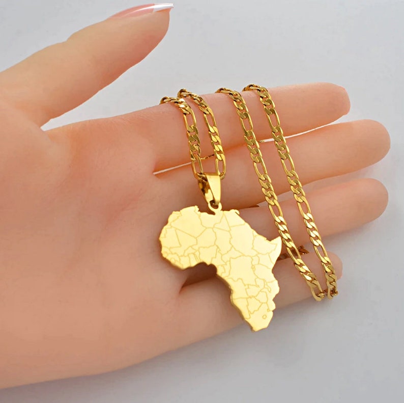 Africa map necklace