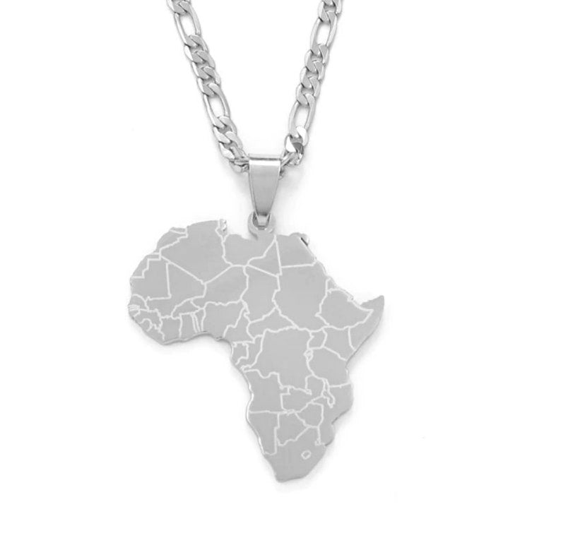 Africa map necklace