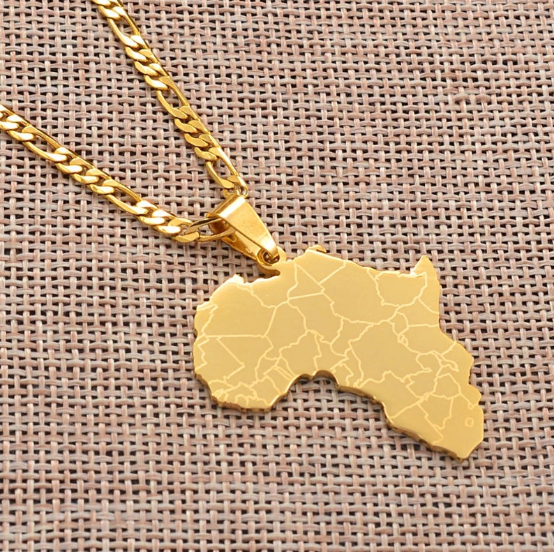 Africa map necklace