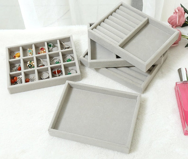 Jewelry Organizer Velvet Trays