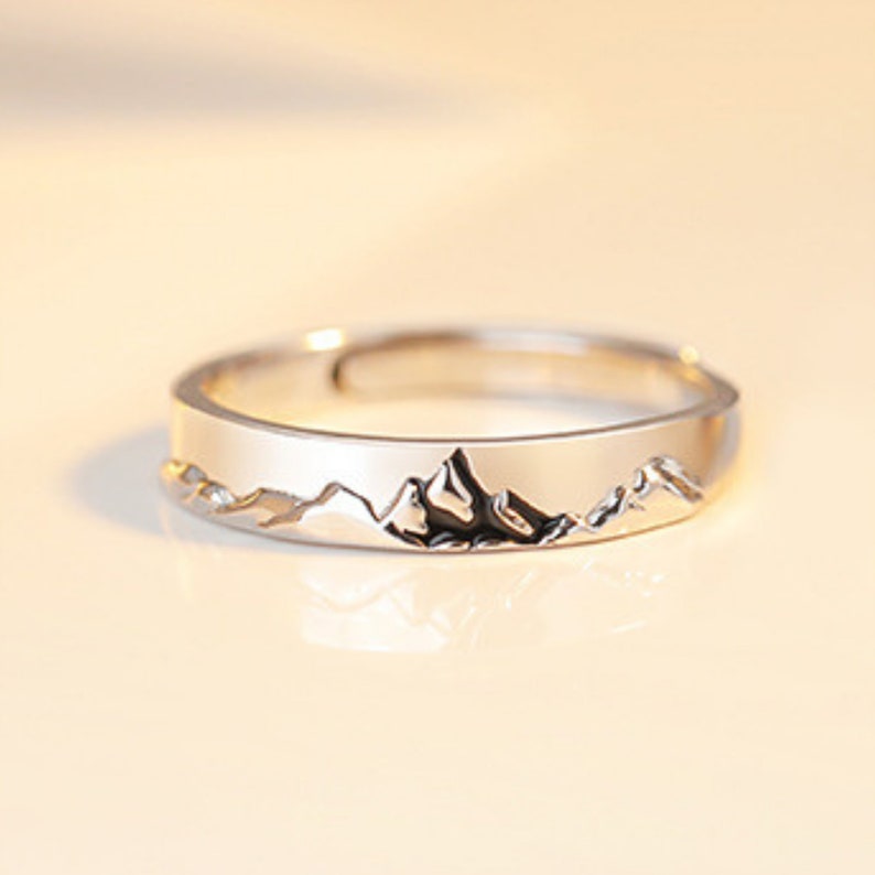 Mountain Ocean Couple Ring