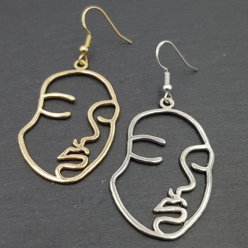 Face Silhouette Lady Earrings