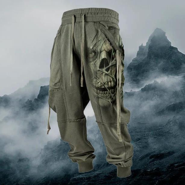 Personality Skull Printed Casual Trousers