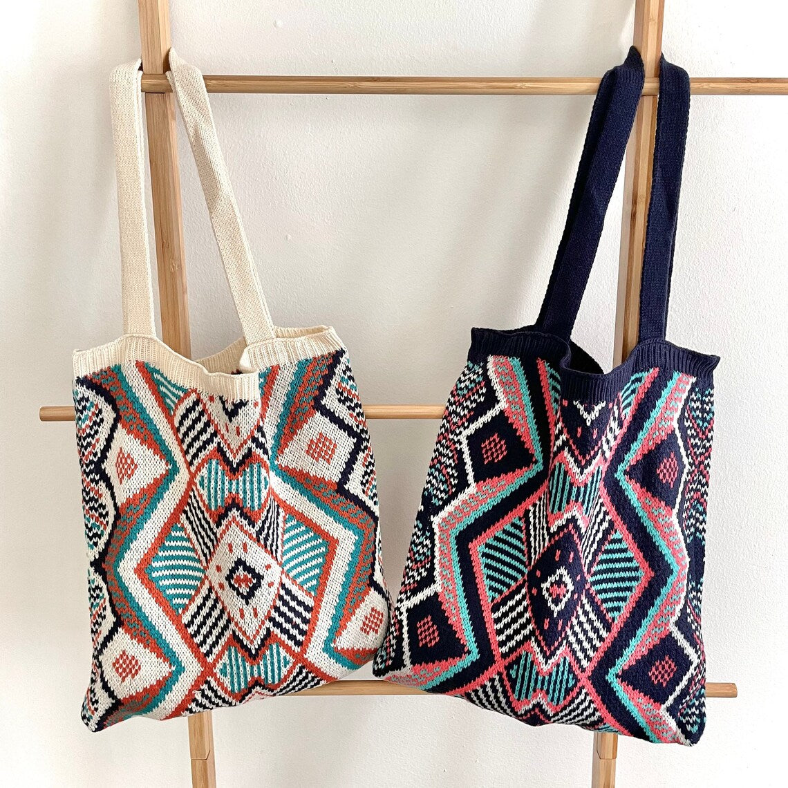 Knitted Boho Tote Bag