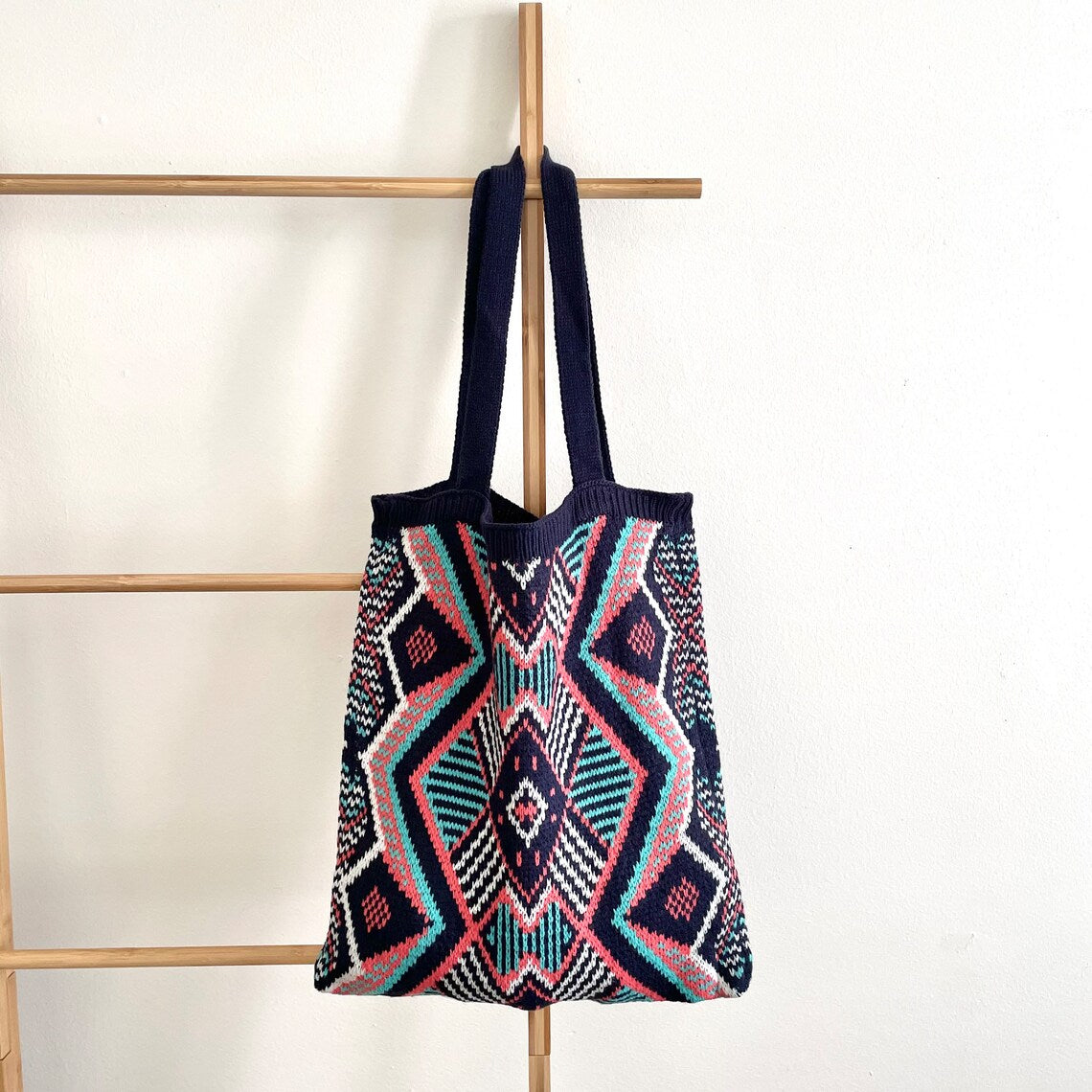 Knitted Boho Tote Bag