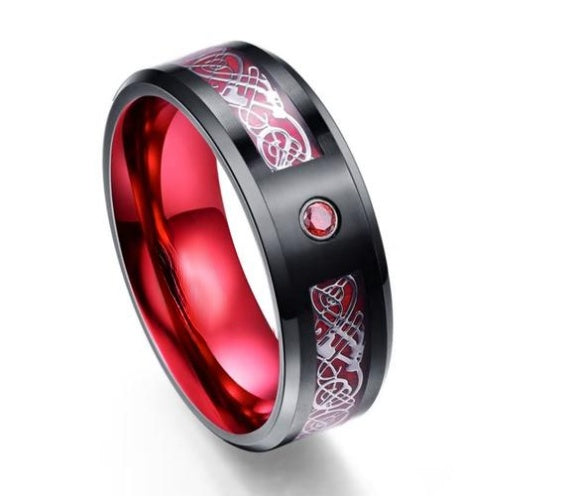 Firestone Dragon's Eye Tungsten Carbide Ring