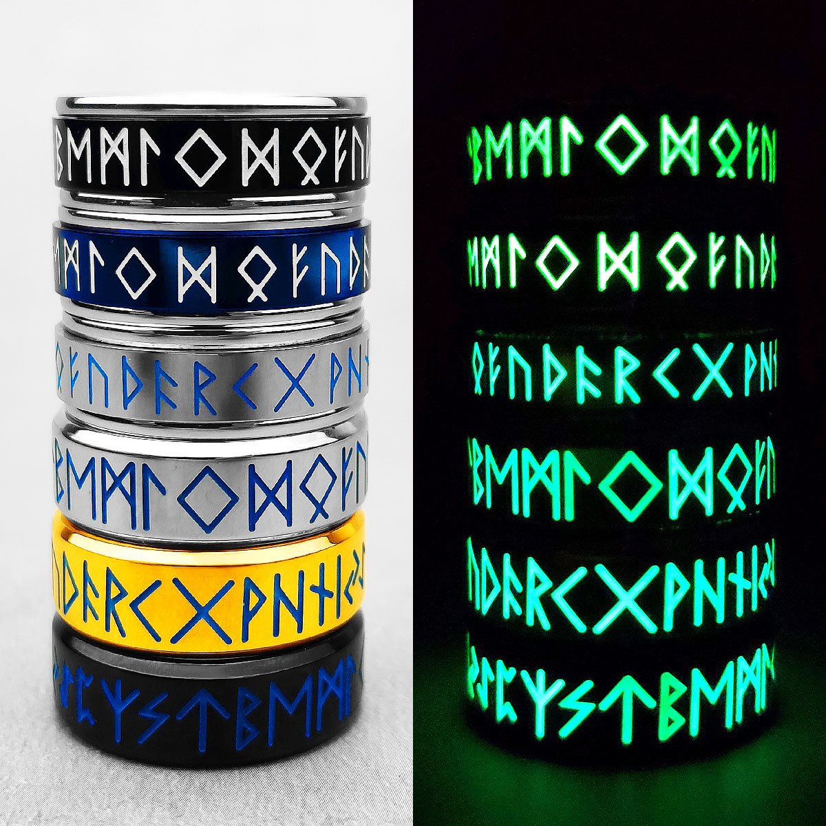 Viking Rune Spinner Rings