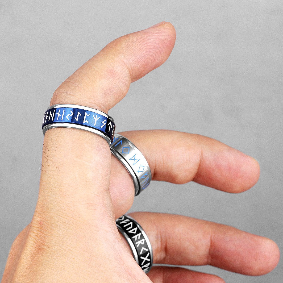 Viking Rune Spinner Rings