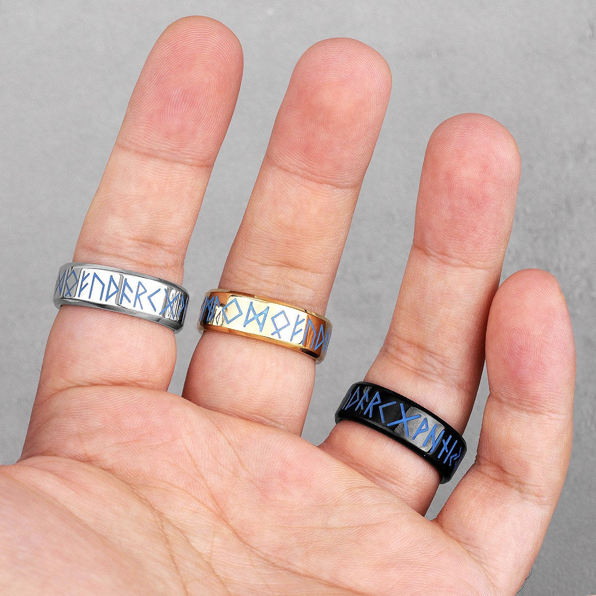 Viking Rune Spinner Rings