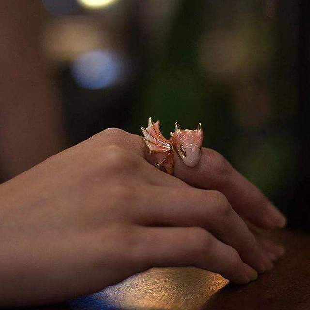 Handmade Enamel Dragon Ring