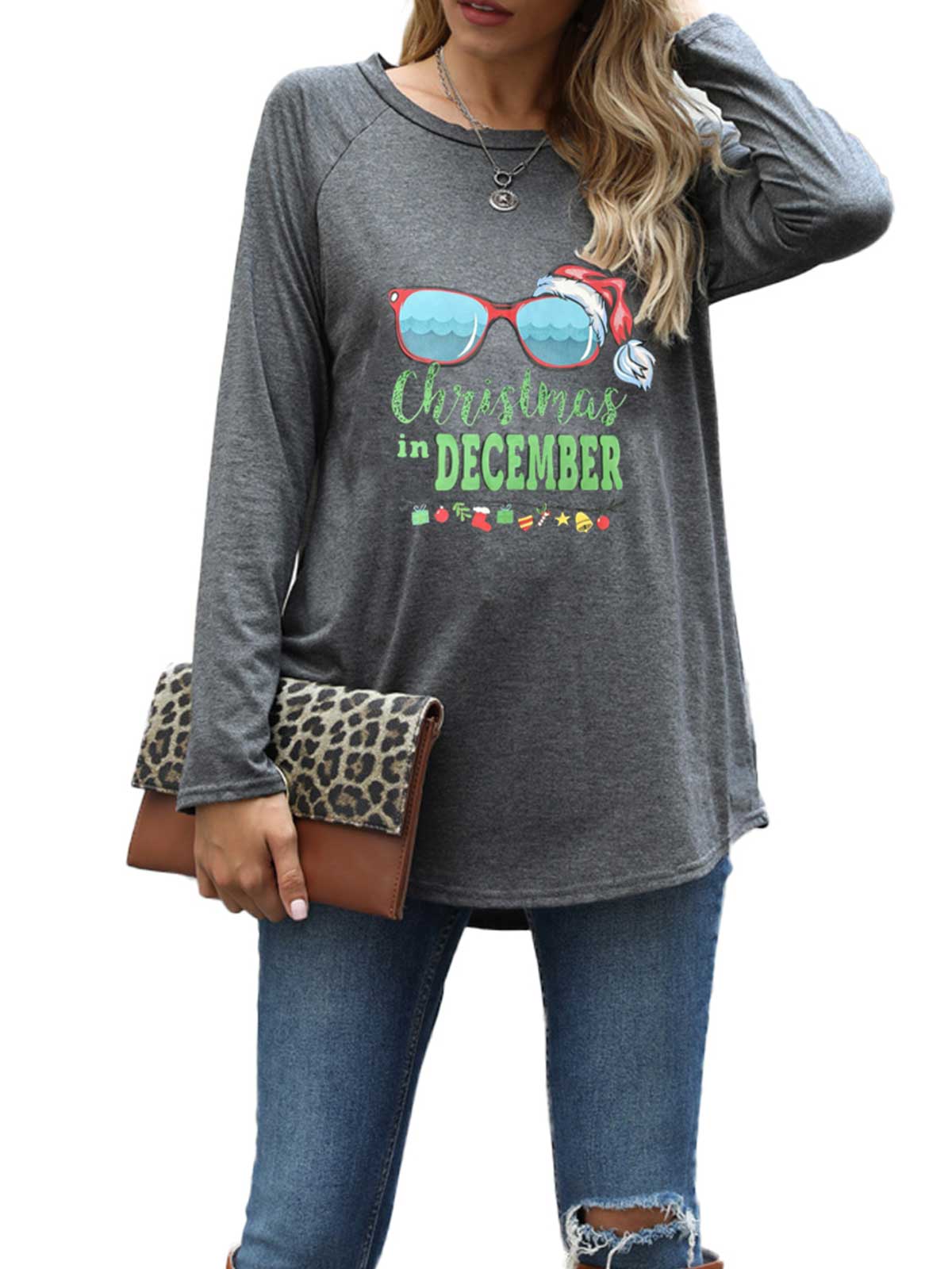 Christmas Deer & Santa Claus Tops