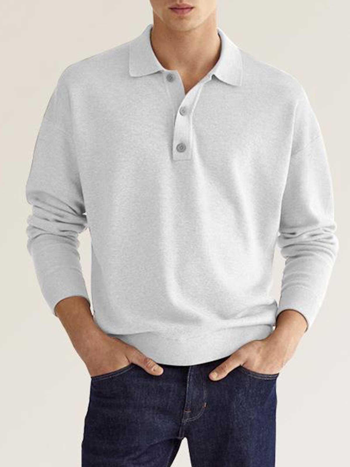 Men's Warm Button Polo Shirt